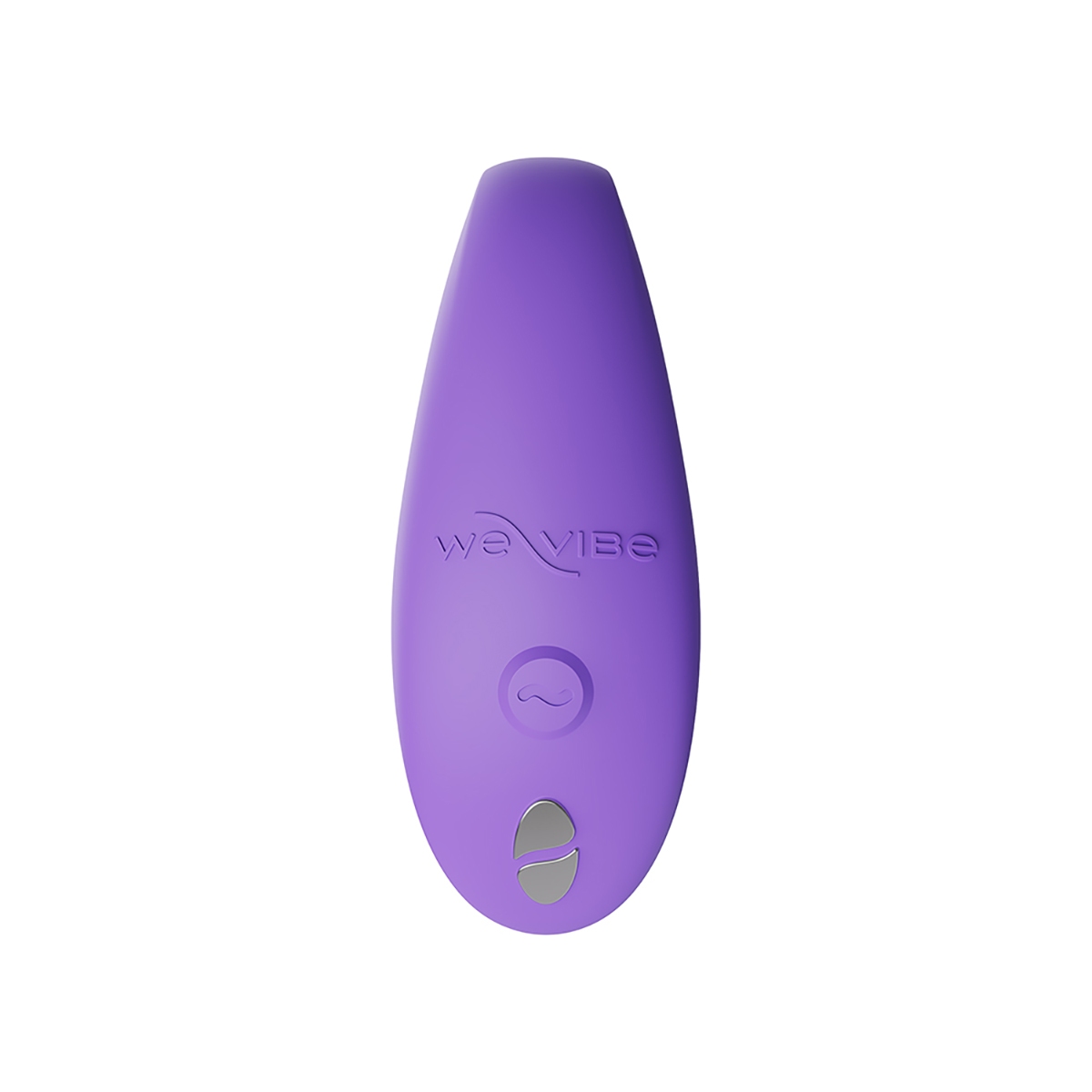 Lifestyle shot featuring the Purple We-Vibe vibrator beside the bed