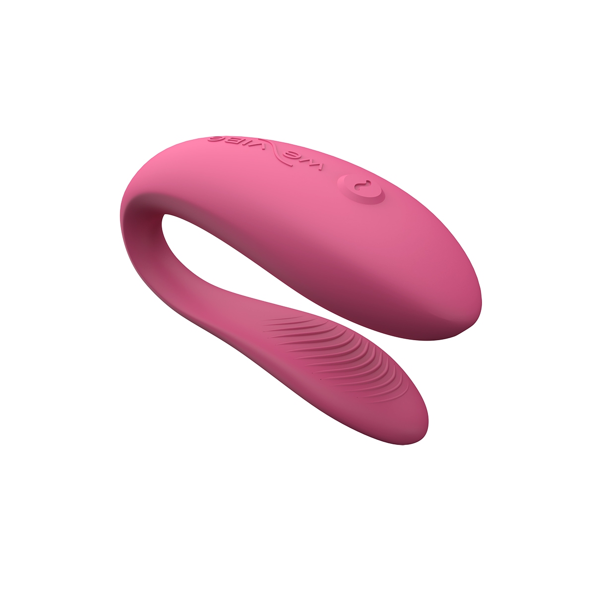 Lifestyle shot featuring the Pink We-Vibe vibrator beside the bed