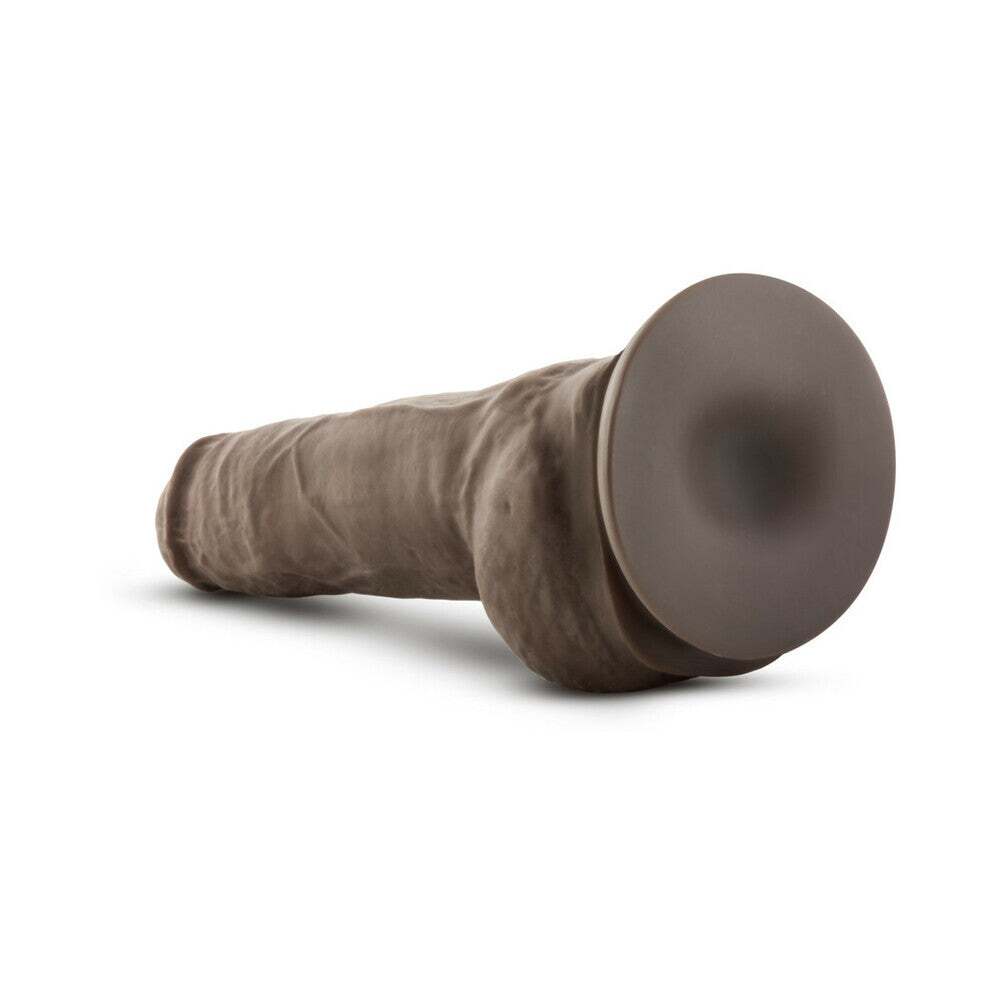 10 inch Dildo by Blush in Dark Brown shown for pegging Her or Him
