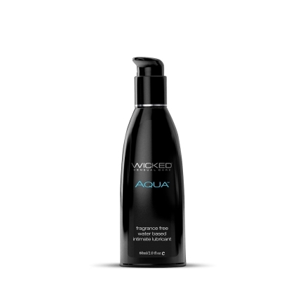 Bottle of 2 oz Water Based Lube Wicked Sensual Care showing clean, lightweight formula