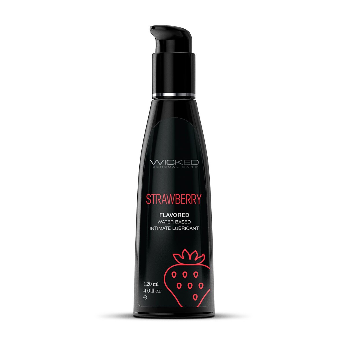 Bottle of 4 oz Water Based Lube Wicked Sensual Care showing clean, lightweight formula