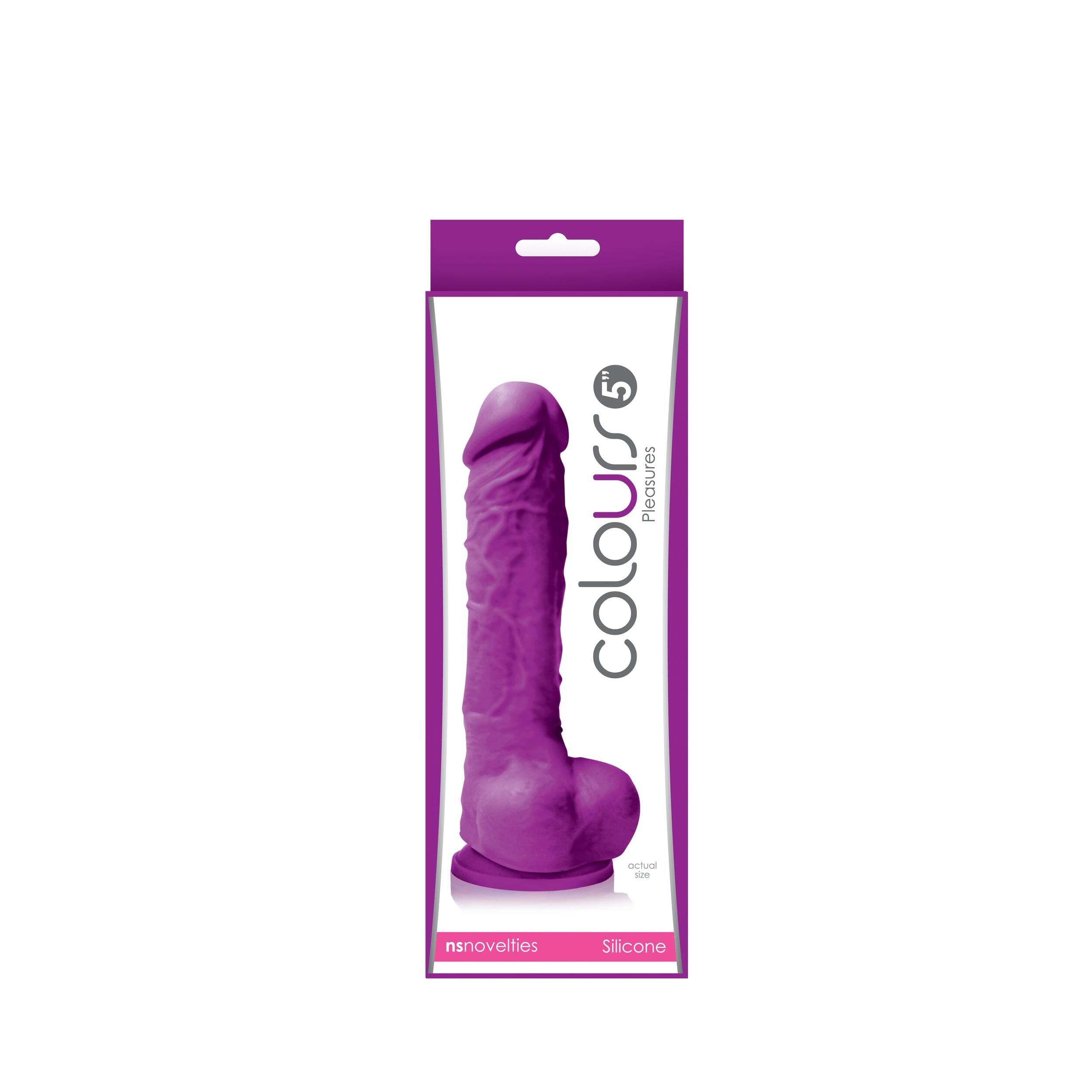 5 inch Dildo by NS Novelties in Purple shown for use by Her or Him