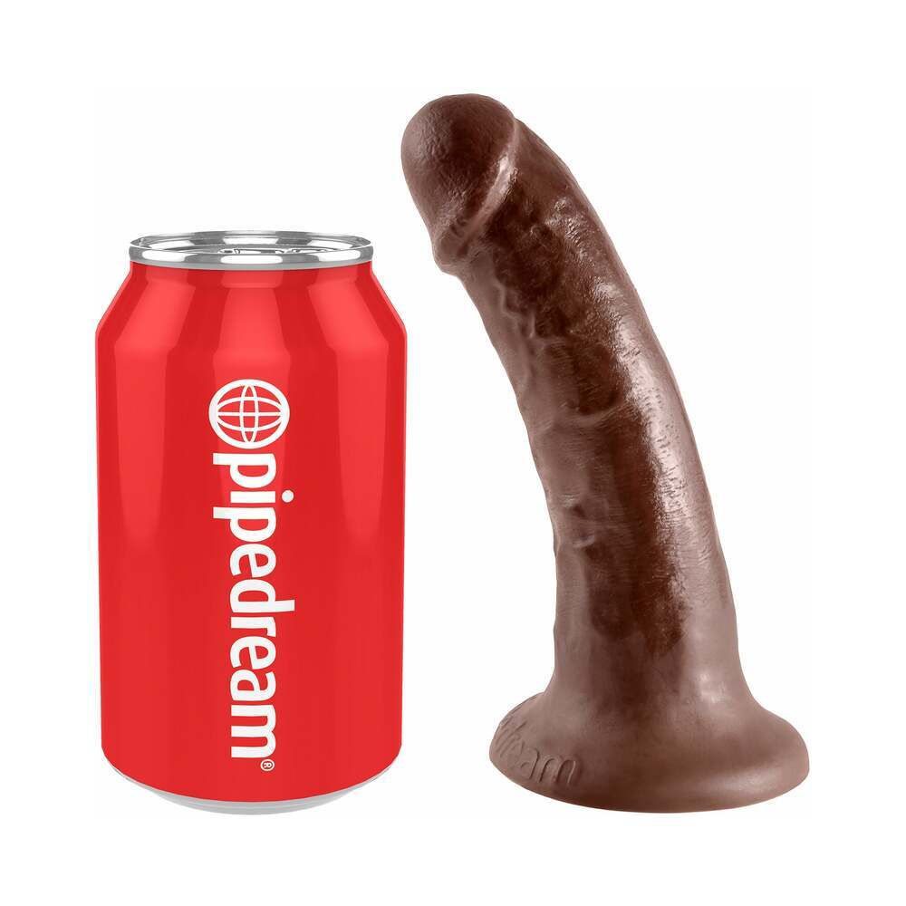 6 inch Dildo by Pipedream in Brown Chocolate Cocoa shown for pegging Her or Him