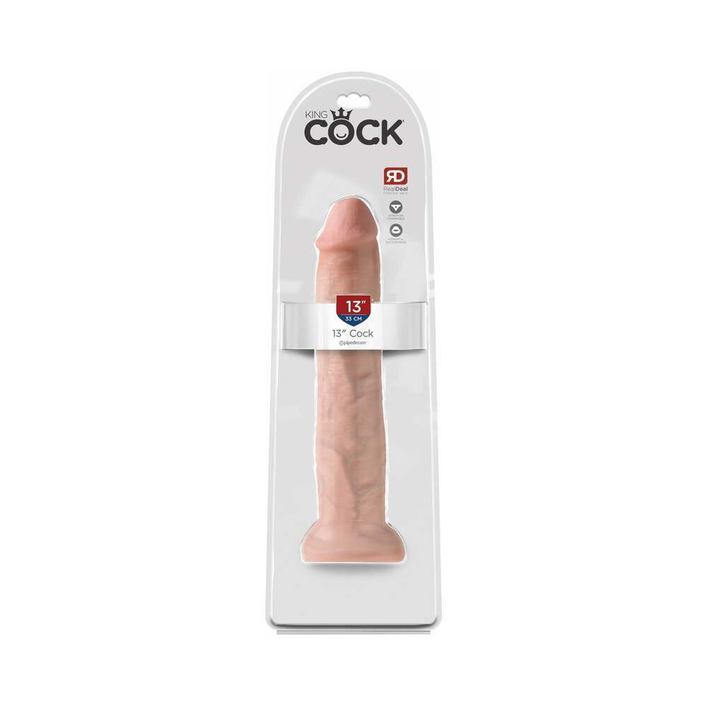 13 inch Dildo by Pipedream in Vanilla Ivory Beige shown for use by Her or Him