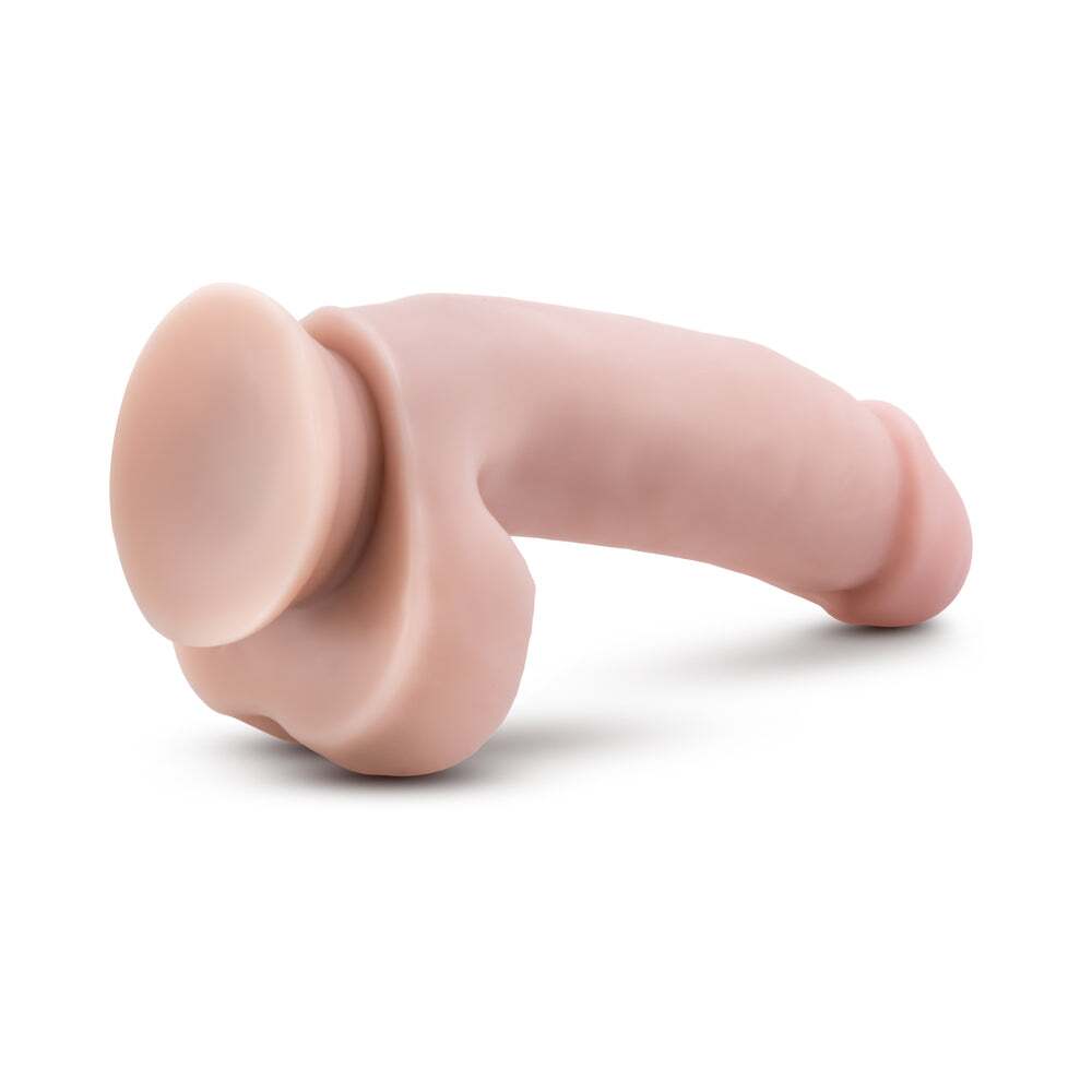 7 inch Dildo by Blush in Vanilla Ivory Beige shown for pegging Her or Him