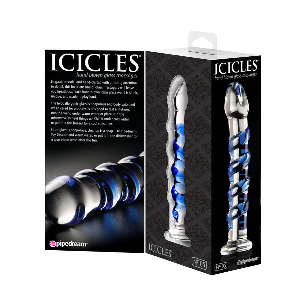 7 inch Dildo by Pipedream in Blue shown for pegging Her or Him