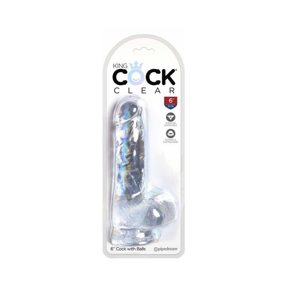 6 inch Dildo by Pipedream in Clear shown for use by Her or Him