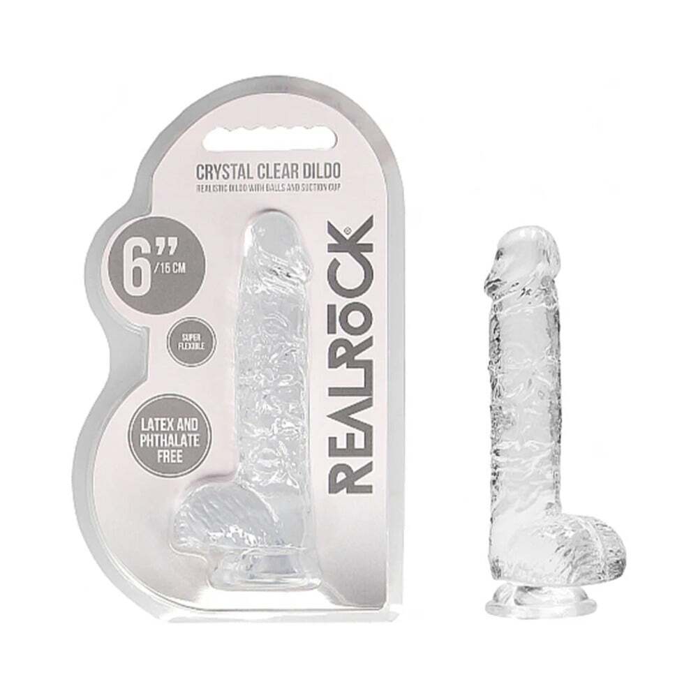 6 inch Dildo by Shots in Clear shown for use by Her or Him