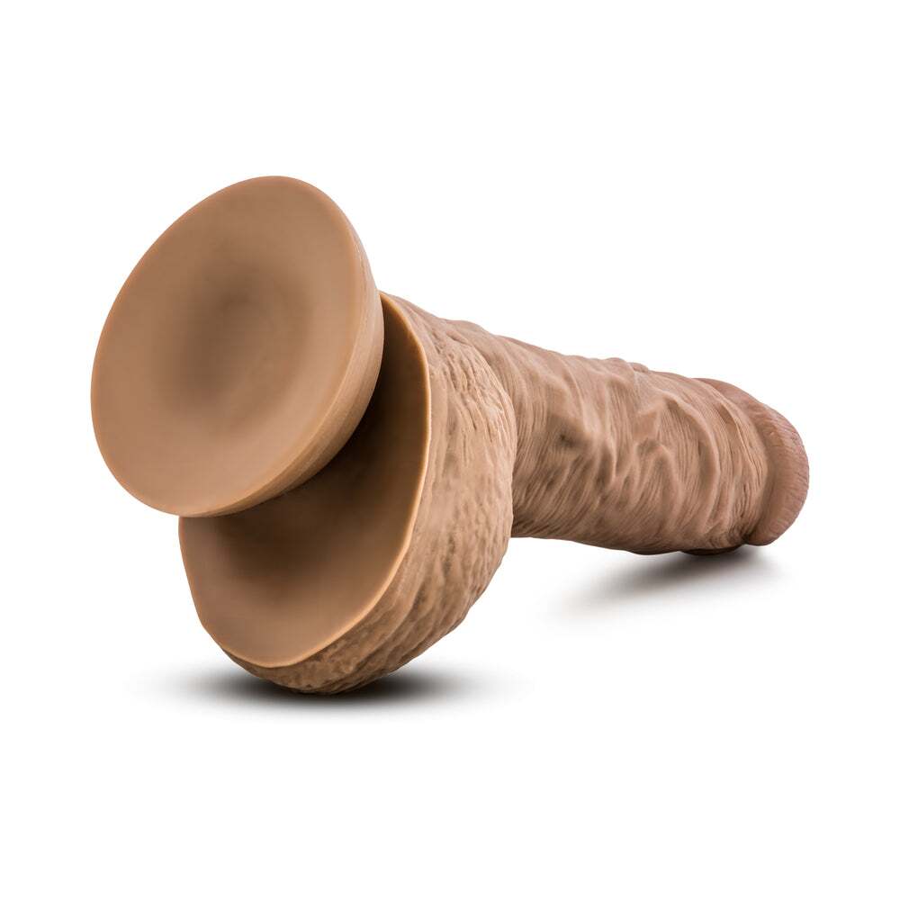 9 inch Dildo by Blush in Tan Light Brown Mocha shown for pegging Her or Him