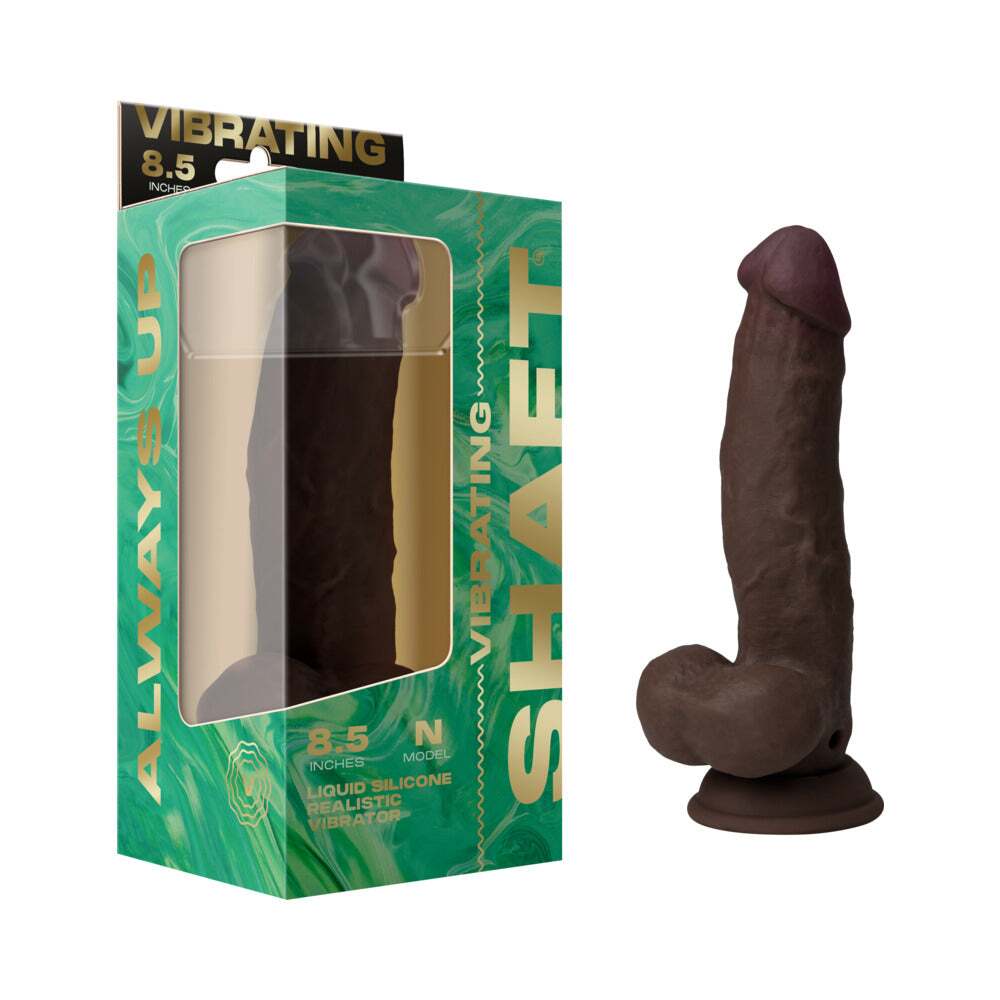 8.5 inch Dildo by Shaft in Brown Chocolate Cocoa shown for use by Her or Him