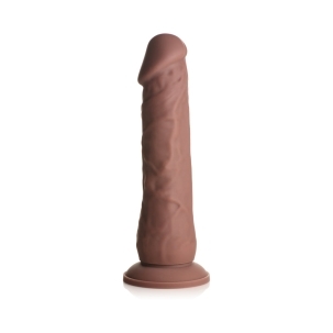7 inch Dildo by Curve Novelties in Brown Chocolate Cocoa shown for use by Her or Him