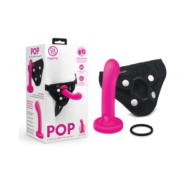 5 inch Dildo by Together Toy in Hot Pink Magenta Fuchsia shown for use by Her or Him