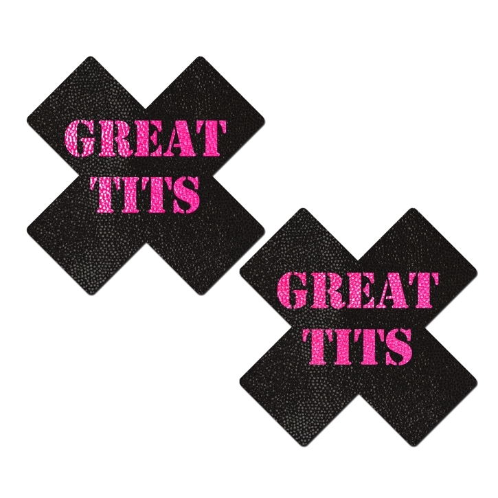 Feel sexy wearing sexy nipple covers  Great Tits Crosses! Wearing Great Tits Crosses nipples covers by Pastease can be fun and sexy!