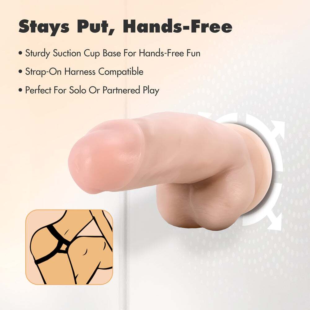 7 inch Dildo from Blush in Vanilla Ivory Beige pictured for anal pleasure for Her or Him