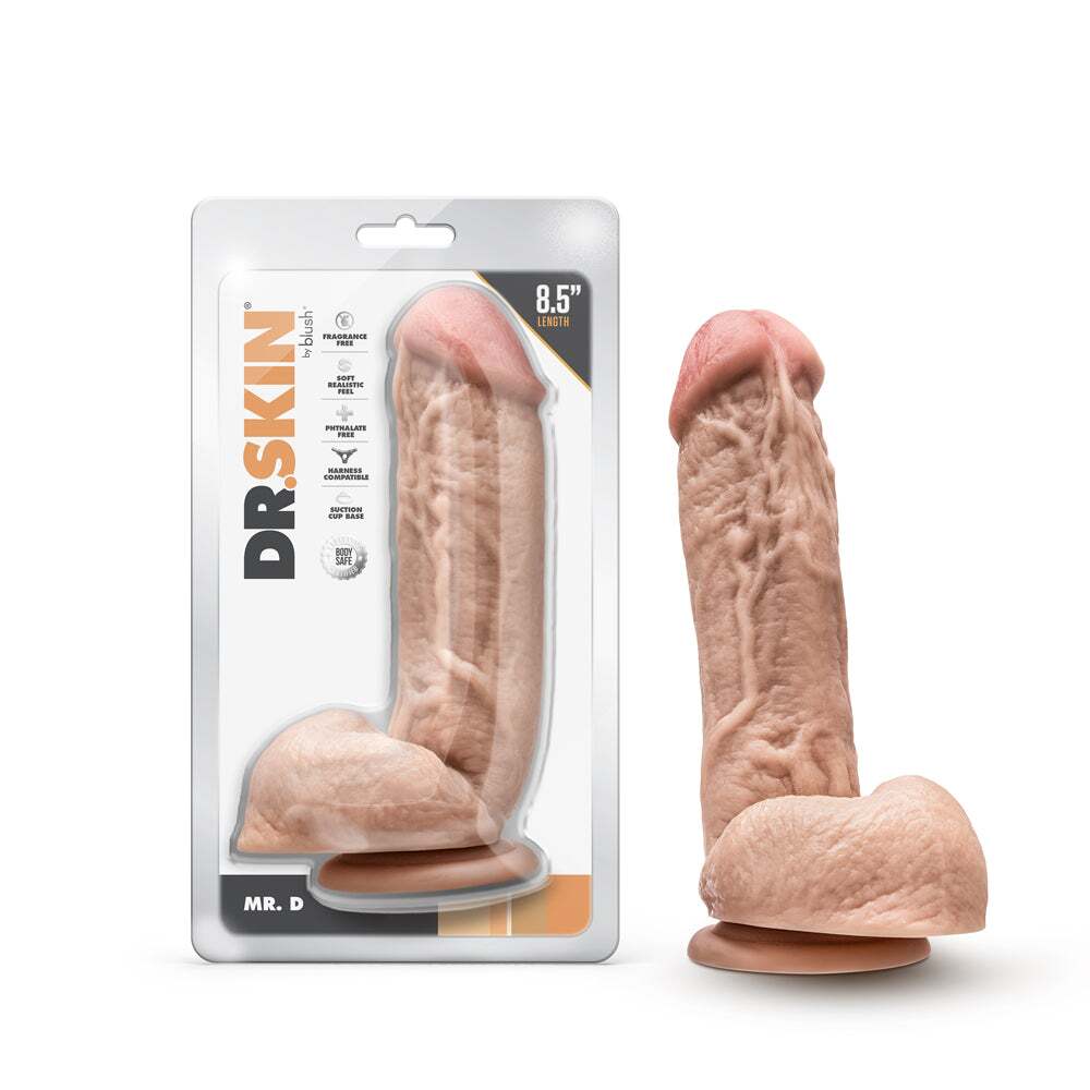 8.5 inch Dildo by Blush in Vanilla Ivory Beige shown for use by Her or Him