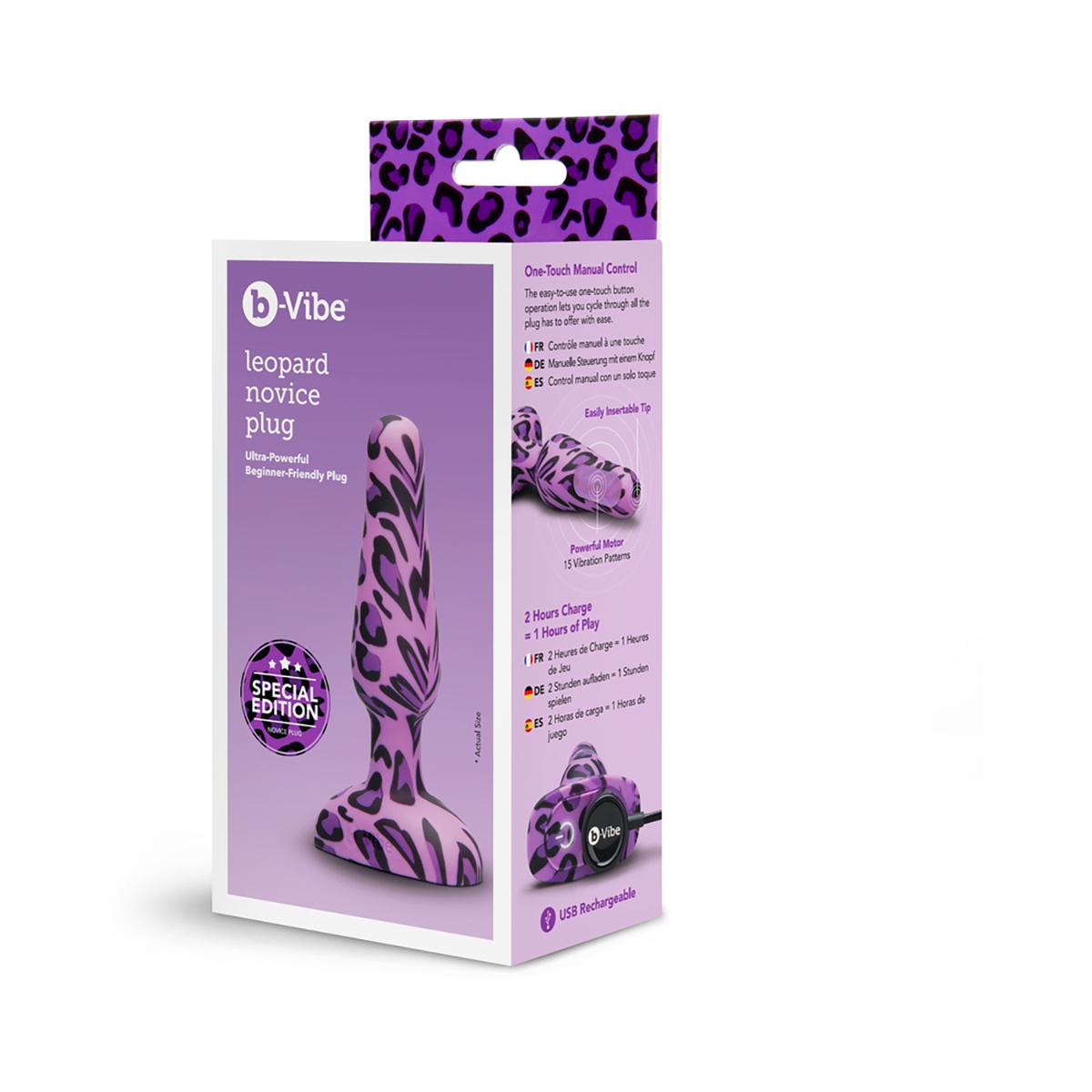 Close-up of the  B-Vibe vibrator for texture detail