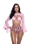 Light Pink Mesh Bell Sleeve Rave Shrug with sheer mesh and dramatic bell sleeves and festival-ready styling.