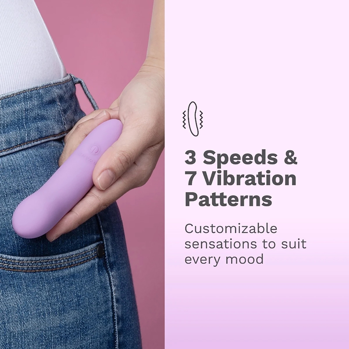 Angled view of the  Le-Wand vibrator designed for intimate use