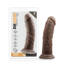 8 inch Dildo by Blush in Dark Brown shown for use by Her or Him