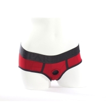3X Tomboi Harness Dildo Red Black Nylon is presented as a refined, high-stability harness dildo crafted for elevated adult intimacy