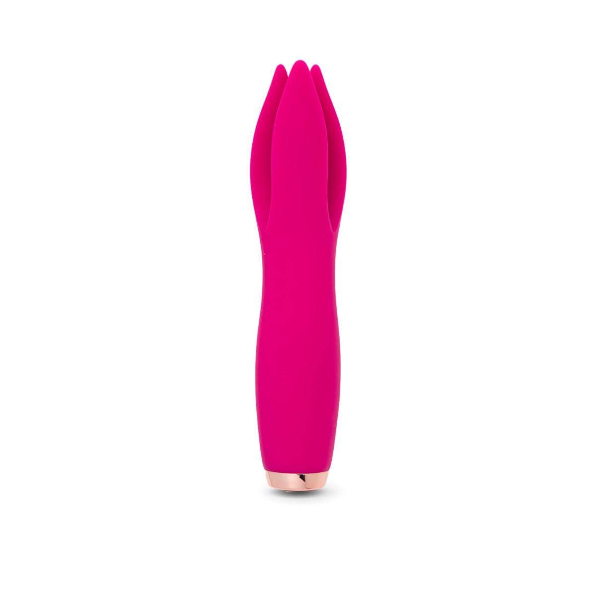Nu Sensuelle vibrator Tulip Magenta shown in hand for scale