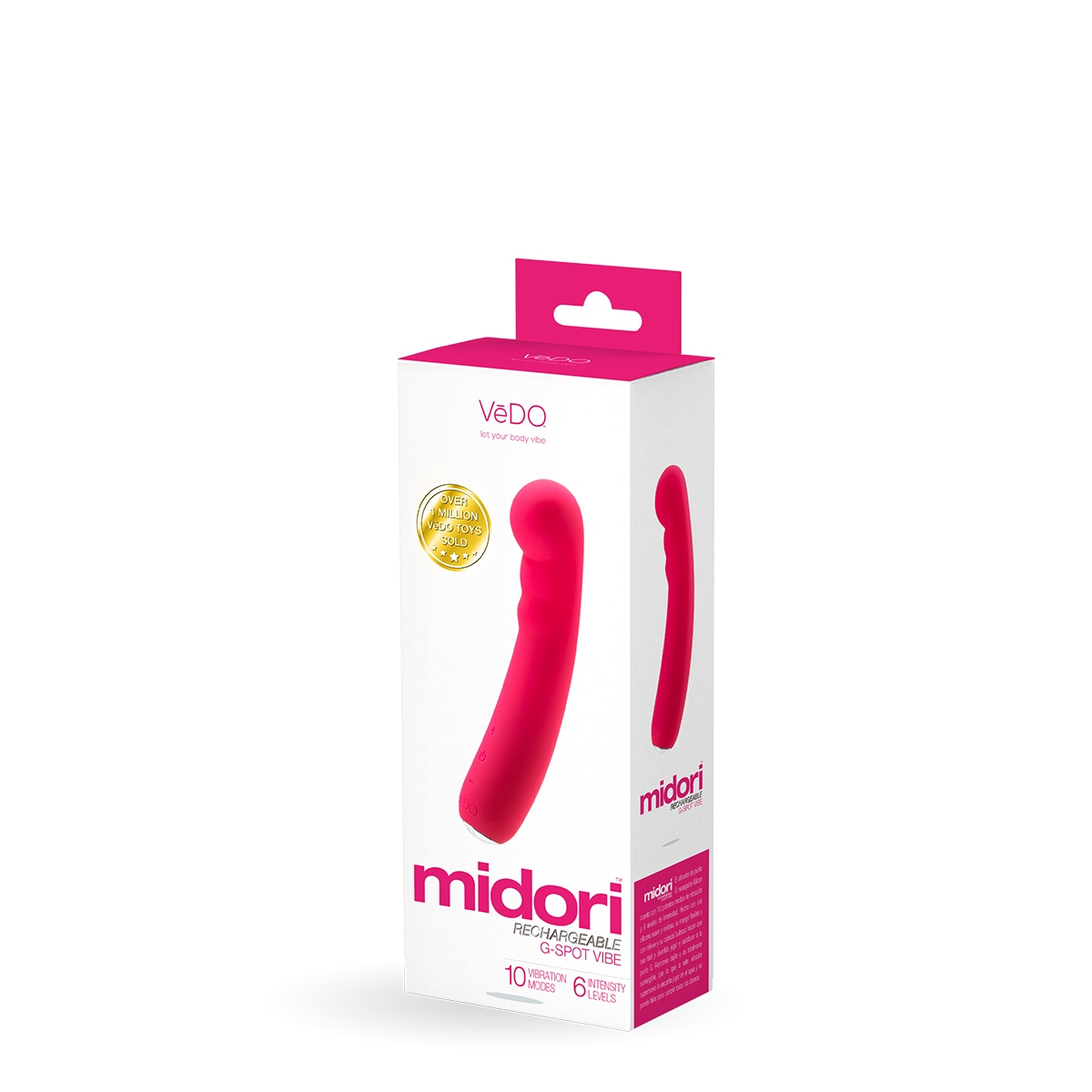 Close-up of the Pink VeDO vibrator for texture detail