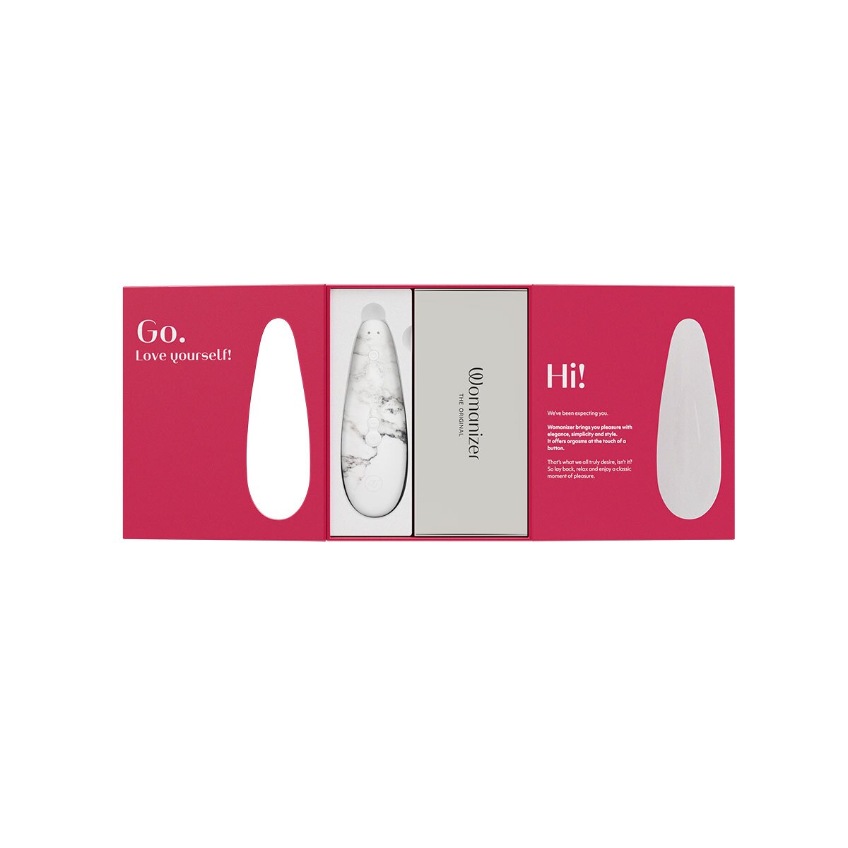 Close-up of the White Womanizer vibrator for texture detail