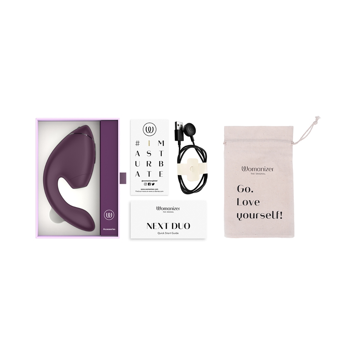 Product image of the Purple Womanizer vibrator on clean background