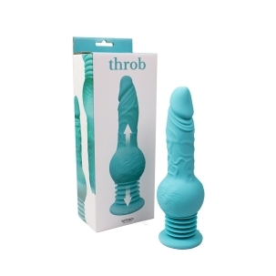 Dildo by Hott Products in Teal Turquoise Aqua shown for use by Her or Him