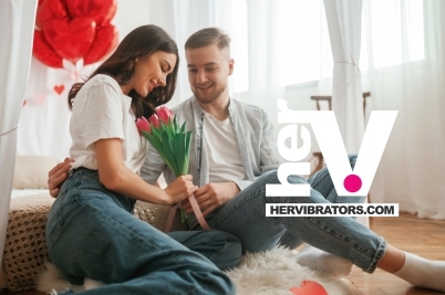 Plant based Valentine’s Day gifts displayed with botanical, body-safe intimacy products.