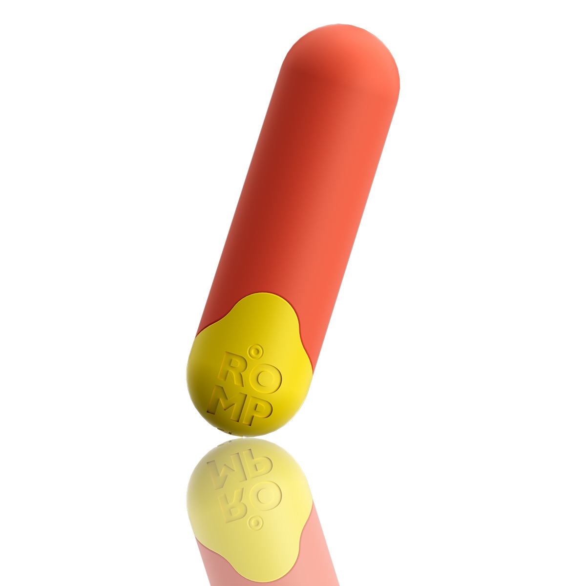 Close-up of the Orange ROMP vibrator for texture detail