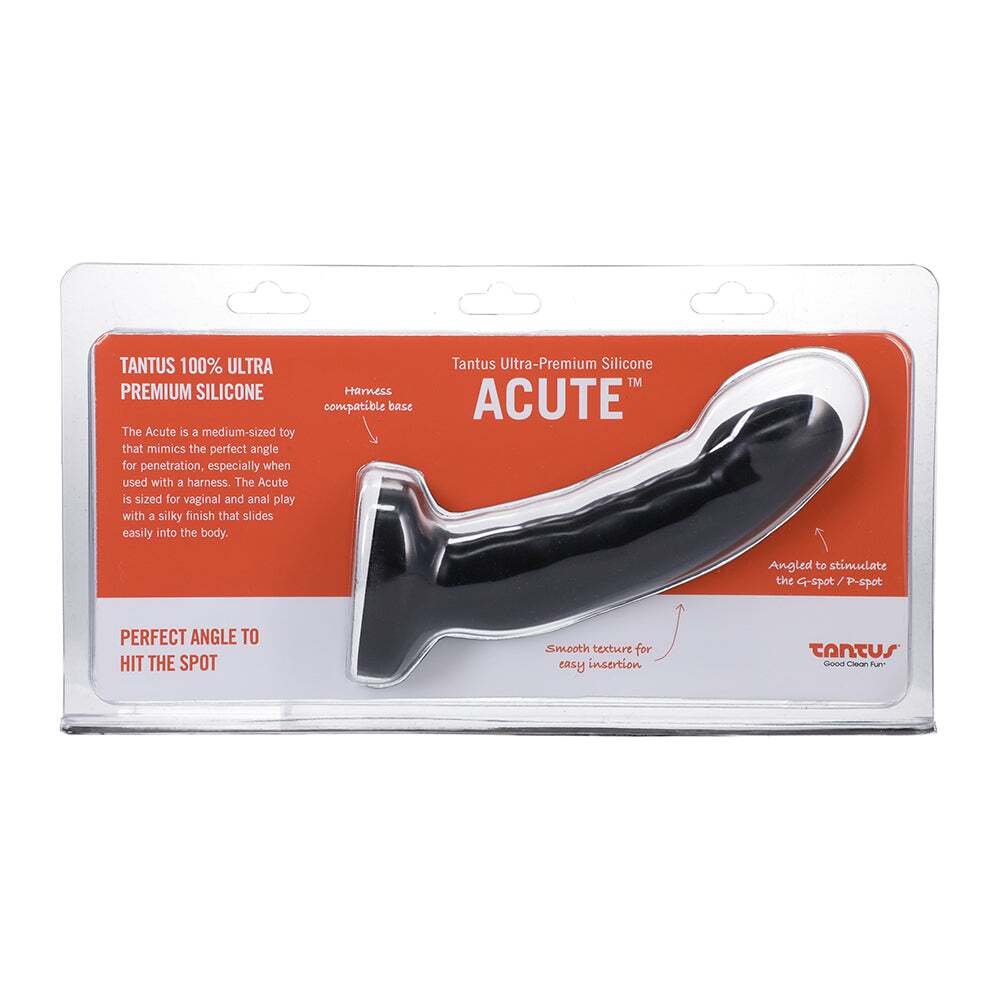 5.5 inch Dildo by Tantus in Black shown for use by Her or Him
