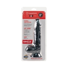 8 inch Dildo by Camtoyz in Black shown for use by Her or Him