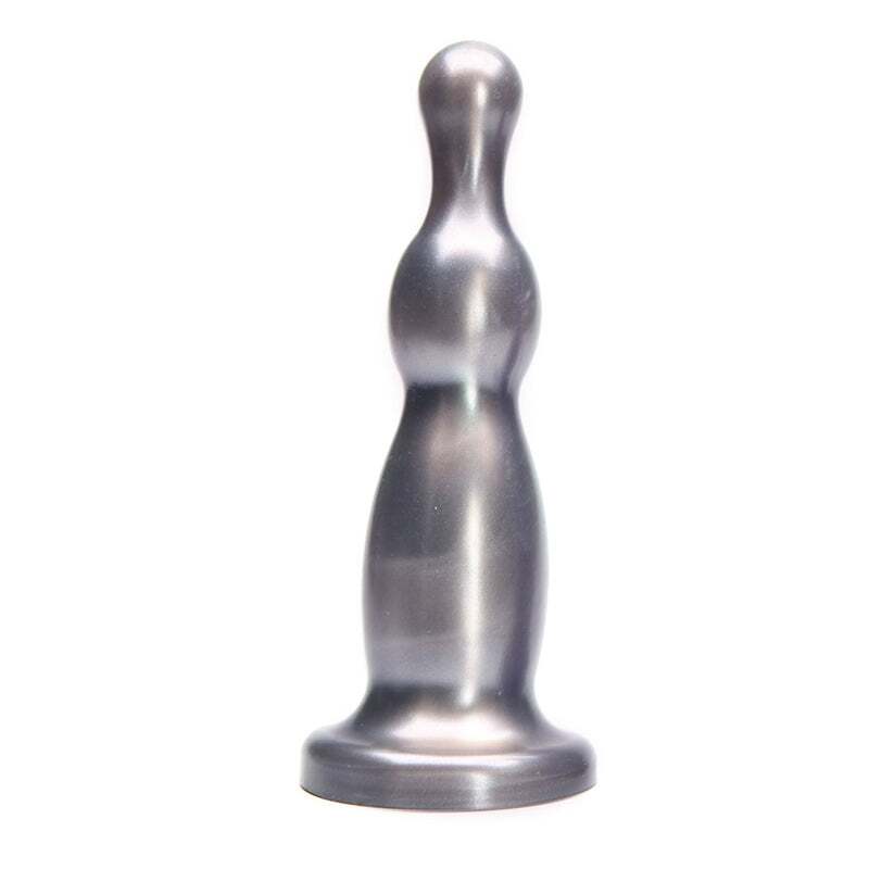 Dildo by Tantus in Silver Steel Chrome shown for use by Her or Him