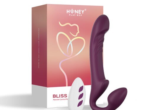 Buy a honey play box bliss rotating head strapless strapon vibrator.