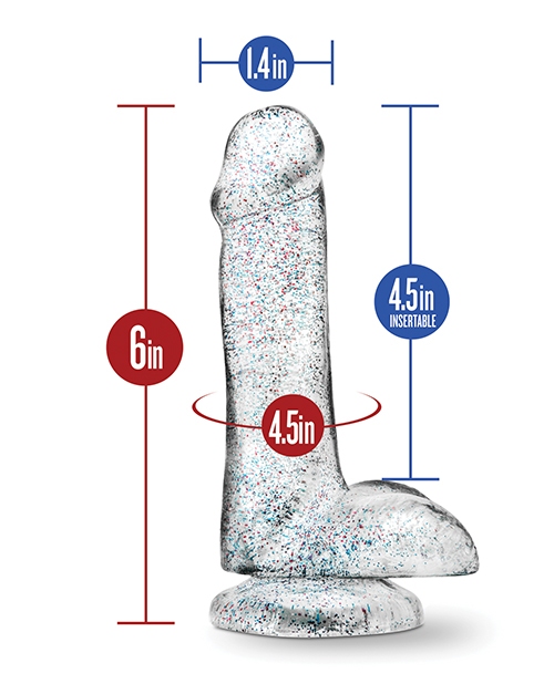 Buy Blush Naturally Yours 6" Glitter Cock - Sparkling Clear