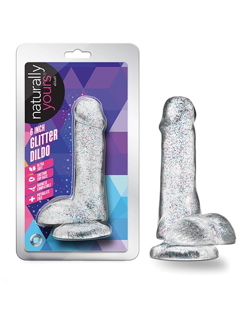 Shop Blush Naturally Yours 6" Glitter Cock - Sparkling Clear online