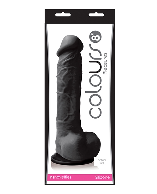Shop Colours Pleasures 8" Dildo w/Suction Cup - Black online