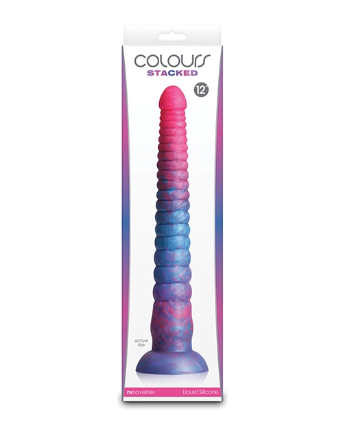 Shop Colours Stacked 12" Dildo - Pink/Blue online