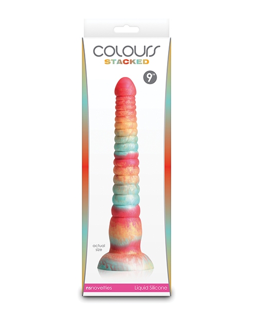 Shop Colours Stacked 9" Dildo - Red/Gold online
