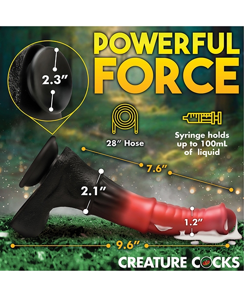 Shop Creature Cocks Centaur Explosion Squirting Silicone Dildo - Black/Peach