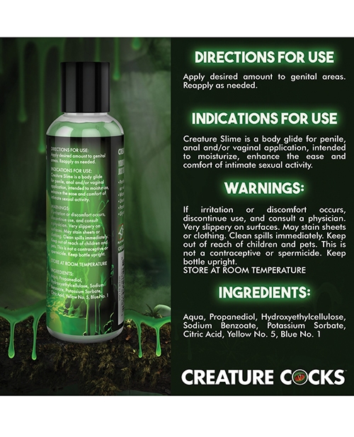 Creature Cocks - Creature Slime Green Slime Water-Based Lubricant 4 oz for sale