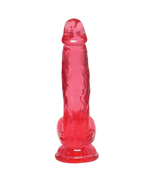 Buy Crystal Jellies Crystal Jellies 7" Curved Realistic Cock w/Balls - Pink