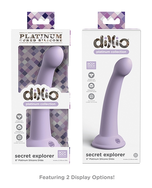 Shop Dillio Platinum 6" Secret Explorer Silicone Dildo - Purple