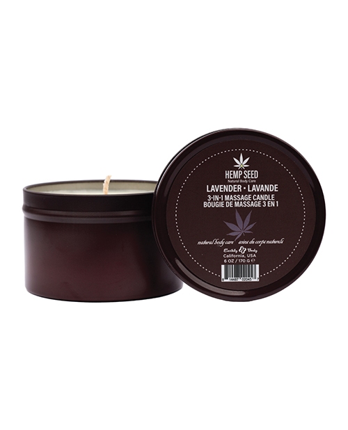 Shop Earthly Body Suntouched Hemp Candle - 6 oz Round Tin Lavender online