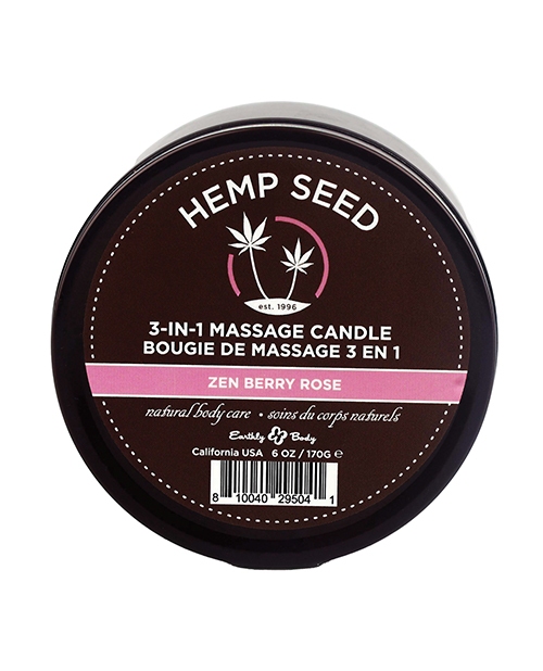 Shop Earthly Body Suntouched Hemp Candle - 6 oz Round Tin Zen Berry Rose online
