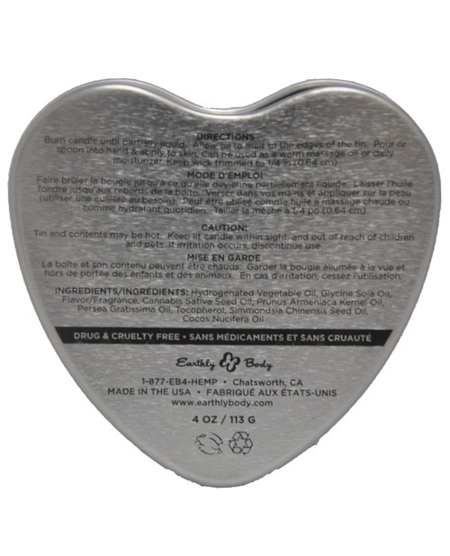 Order Earthly Body Suntouched Hemp Edible Candle - 4.7 oz Heart Tin Vanilla online