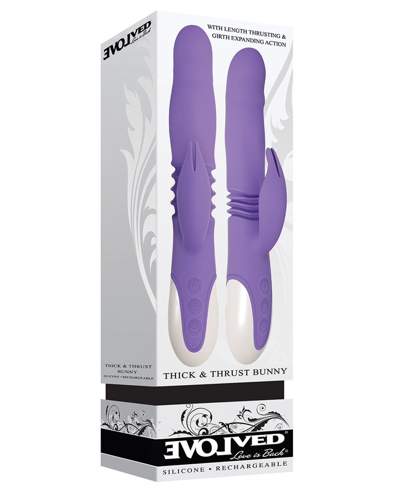 Shop Evolved Thick & Thrust Bunny Dual Stim Rechargeable - Purple online