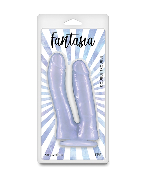 Shop Fantasia Double Trouble Dildo - Azure online