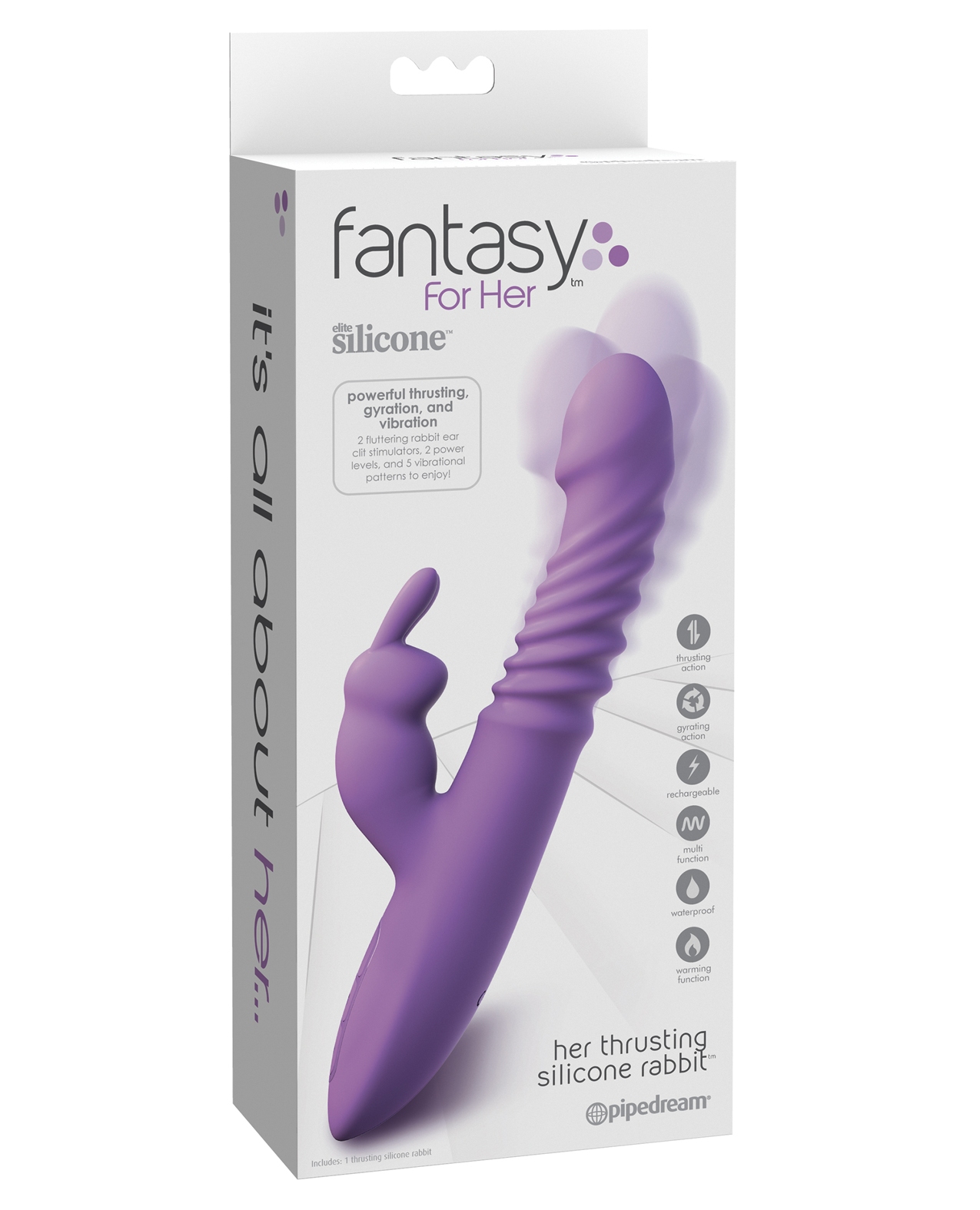 Shop Fantasy For Her Ultimate Thrusting Silicone Rabbit - Purple online